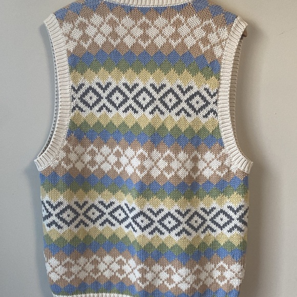 Eddie Bauer Sweater Vest Vintage Knit Cream size Large - Picture 3 of 3